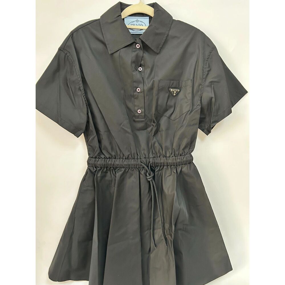 Pre-owned PRADA Black Button-Up Dress Womens Size S Elegant Fit